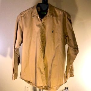Polo tan long sleeve shirt
